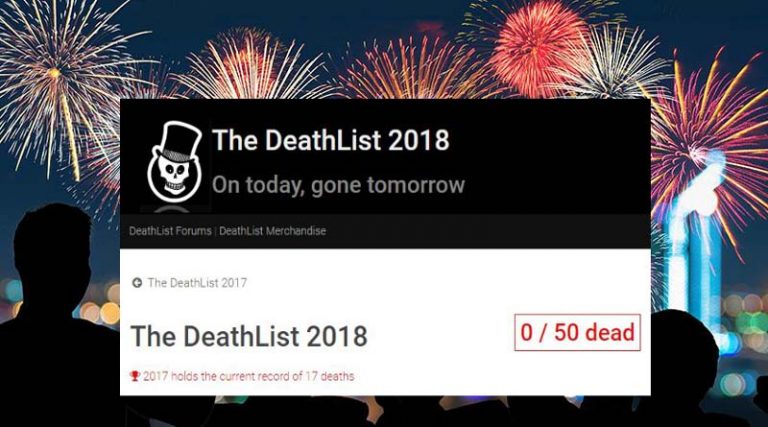 Το site που μαντεύει ποιος θα πεθάνει στο νέο έτος μόλις δημοσίευσε τη λίστα του
