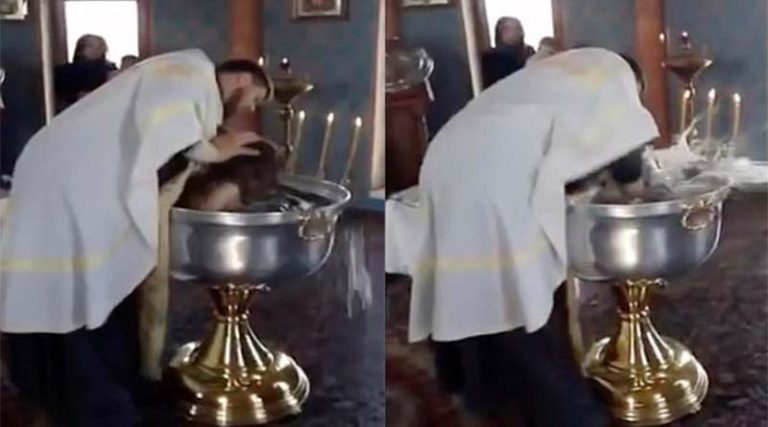 Βάφτιση-εξορκισμός: Ο παπάς κόντεψε να πνίξει το παιδί για να βγει ο… Σατανάς από μέσα του! (βίντεο)