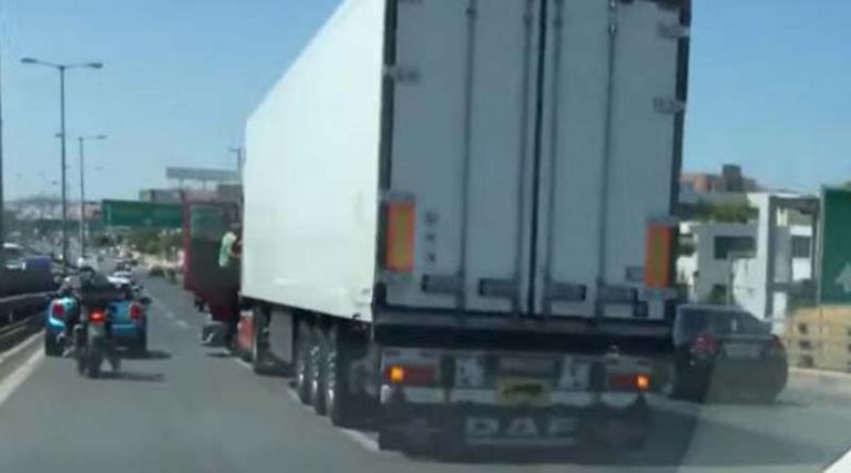 Τροχαίο στην Εθνική Οδό – Μεγάλο μποτιλιάρισμα! (βίντεο)