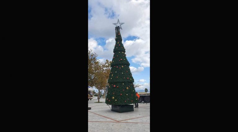 Ραφήνα: Τοποθετήθηκε το Χριστουγεννιάτικο δέντρο στην πλατεία (φωτό)