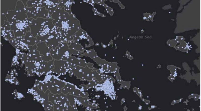 Χωρική αποτύπωση εξάπλωσης του κορονοϊού στην Ελλάδα