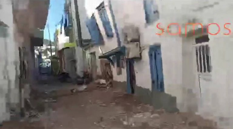 Έκτακτη προειδοποίηση του 112 στους κατοίκους της Σάμου για τσουνάμι, Η θάλασσα βγήκε στη στεριά (βίντεο ντοκουμέντο)