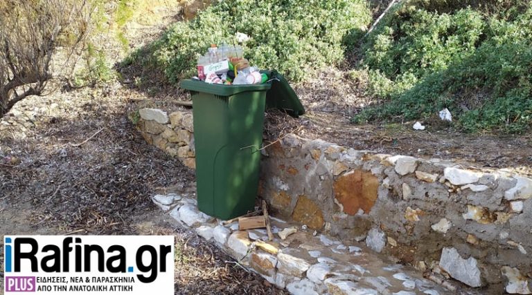 Ραφήνα: Ξεχείλισαν οι κάδοι από σκουπίδια στις Μαρίκες (φωτό)