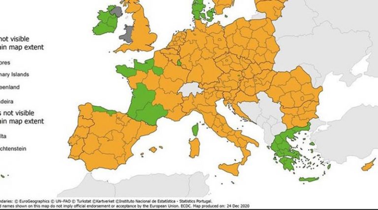 Κορονοϊός: “Πράσινη” η Ελλάδα στον χάρτη του ECDC – Τι δείχνουν τα τελευταία στοιχεία για την Αν. Αττική