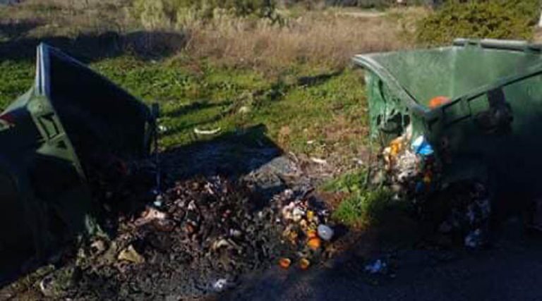 Φωτιά σε κάδους απορριμμάτων στην Αρτέμιδα – Καταστράφηκαν ολοσχερώς (φωτό)