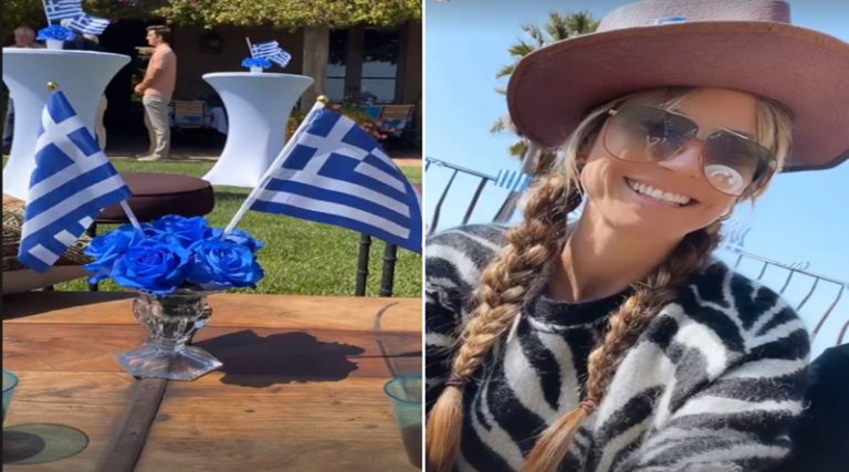 Ξέφρενο γλέντι αλά Ελληνικά για τη Χάιντι Κλουμ (βίντεο)