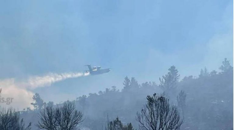 Μεγάλη φωτιά στη Χίο: Θηριώδες ρωσικό πυροσβεστικό στη μάχη με τις φλόγες (φωτό)