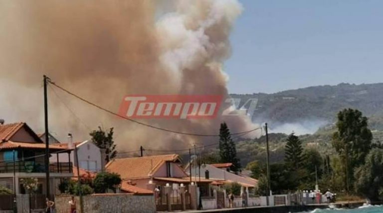 Μεγάλη φωτιά στη Ζήρια Αχαΐας – Εκκενώνεται οικισμός (βίντεο)