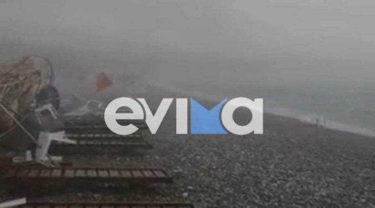 Βόρεια Εύβοια: Καταιγίδα στο πυρόπληκτο Πευκί (βίντεο)