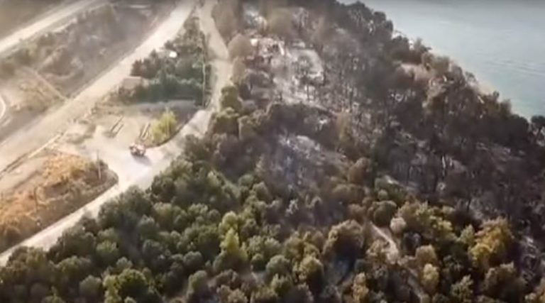 Συγκλονιστικό βίντεο drone από τη φωτιά στην  Αχαΐα: Τεράστια καταστροφή!