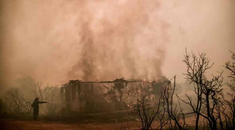 Φωτιά Βίλια: Ανεξέλεγκτο το πύρινο μέτωπο κατευθύνεται προς τα Μέγαρα – Κάηκαν σπίτια στο Καραούλι (video)