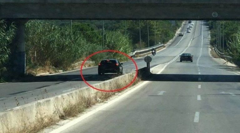 Οδηγούσε ανάποδα για χιλιόμετρα σε αυτοκινητόδρομο της Κρήτης! (φωτό)