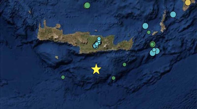 Νέος σεισμός 5,7 ρίχτερ στην Κρήτη – Αισθητός από τα Χανιά μέχρι το Ηράκλειο