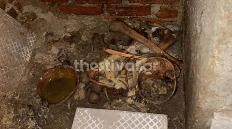 Θρίλερ με ανθρώπινα οστά που εντοπίστηκαν σε υπόγειο πολυκατοικίας (φωτό)