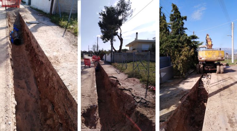 Μαρκόπουλο: Ξεκίνησε η αντικατάσταση τμήματος του δικτύου ύδρευσης (φωτό)