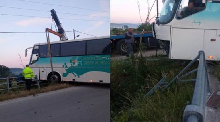 Σοκαριστικό ατύχημα με λεωφορείο – Λιποθύμησε στο τιμόνι ο οδηγός! (φωτό)