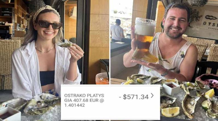 Νιόπαντρο ζευγάρι είδε τον λογαριασμό και έπαθε σοκ – Πλήρωσαν 400 ευρώ για δύο ποτά και 12 στρείδια στη Μύκονο!