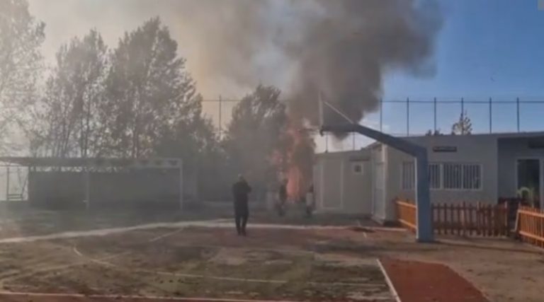 Φωτιά δίπλα σε σχολείο στον Ωρωπό (φωτό)