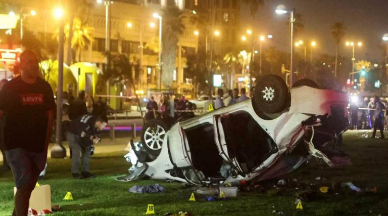 Η στιγμή της τρομοκρατικής επίθεσης με αυτοκίνητο στο Τελ Αβίβ και η «εξουδετέρωση» του δράστη
