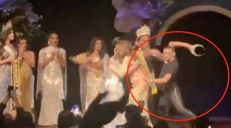 Χαμός στα καλλιστεία Miss Gay – Σύζυγος εισέβαλε στη σκηνή και πέταξε στο στέμμα! (βίντεο)