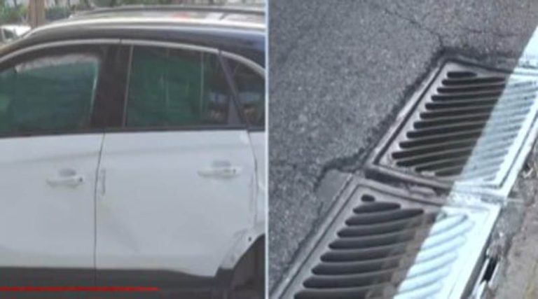 Απίστευτο τροχαίο: Αυτοκίνητο έπεσε μέσα σε ακάλυπτο φρεάτιο στη Λ. Κηφισίας και κατέληξε σε τοίχο! (βίντεο)