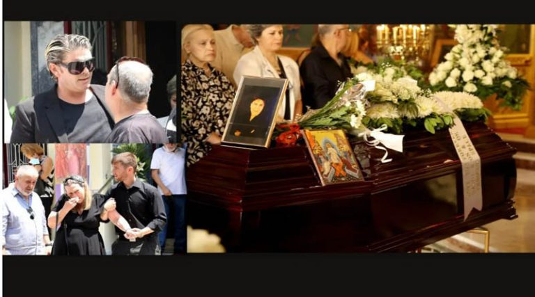 Θλίψη στην κηδεία του Βασίλη Κωνσταντινίδη – Συντετριμμένοι ο γιος του και η σύζυγός του