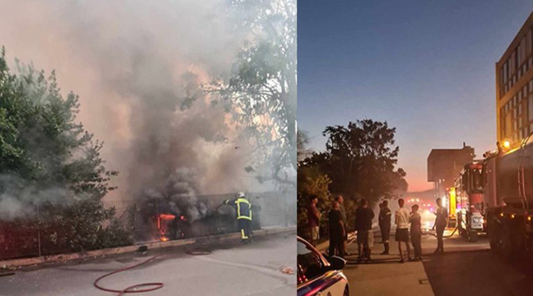 Συναγερμός στις Αχαρνές! Mεγάλη φωτιά σε οικόπεδο δίπλα σε εργοστάσιο