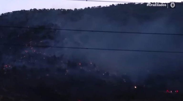 Καλύτερη η εικόνα της φωτιάς στον Ασπρόπυργο: Υπό μερικό έλεγχο – Καίει σε χαράδρα (βίντεο)