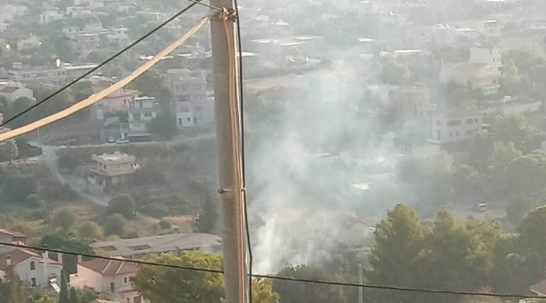 Φωτιά κοντά στη Λ. Μαρκοπούλου στο Πόρτο Ράφτη ανάμεσα σε σπίτια – Άμεση επέμβαση της Πυροσβεστικής (φωτό)