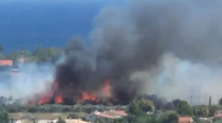 Μαραθώνας: Μεγάλη φωτιά στον Σχινιά κοντά στο Κωπηλατοδρόμιο, δίπλα σε οικίες – Συνεχής ενημέρωση (φωτό)