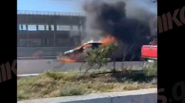 Φωτιά τώρα σε όχημα στην Αθηνών-Λαμίας στο ύψος Λυκόβρυσης (βίντεο)