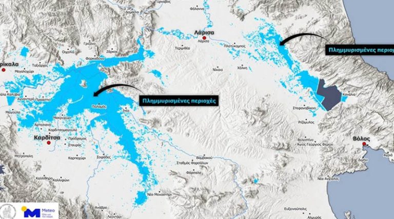 Σοκάρουν οι δορυφορικές φωτογραφίες από τον Θεσσαλικό κάμπο – Πλημμύρισαν 720.000 στρέμματα –  Έσπασε ανάχωμα του Πηνειού!