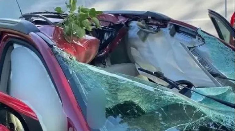 Σοκαριστικό τροχαίο: Λάστιχο αγροτικού καρφώθηκε στο παρμπρίζ αυτοκινήτου – Νεκρή η οδηγός! (φωτό)