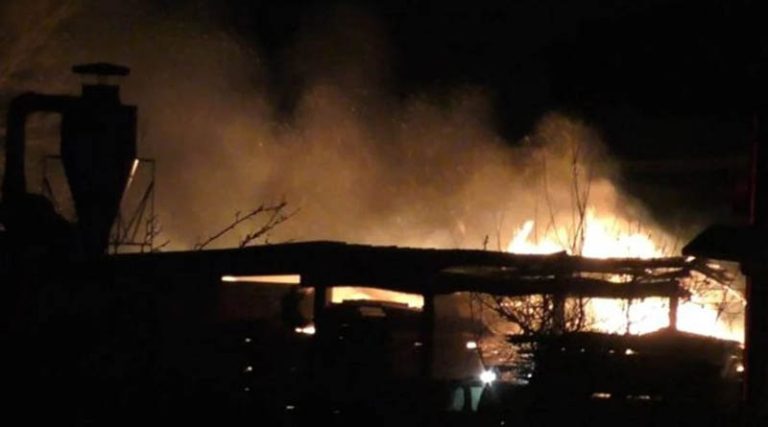 Φωτιά σε αποθήκη εργοστασίoυ επεξεργασίας ξυλείας – Ολονύχτια η μάχη των πυροσβεστών (βίντεο)