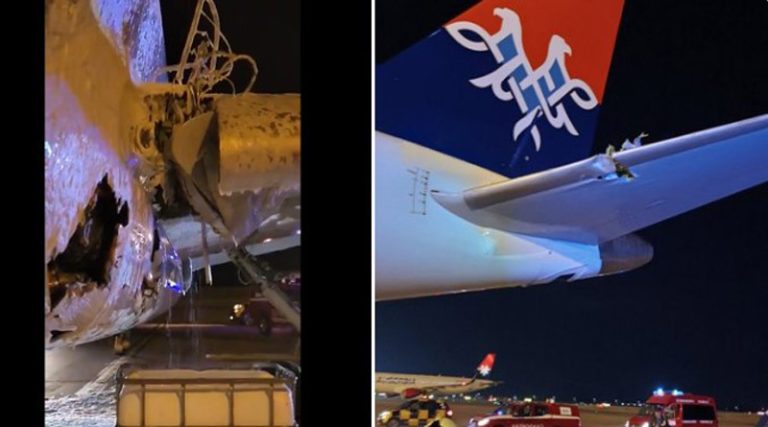 Ελληνικό αεροσκάφος με 106 επιβαίνοντες συγκρούστηκε στο αεροδρόμιο στο Βελιγράδι! (φωτό & βίντεο)